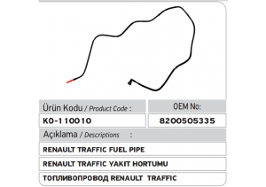 8200505335 Renault Traffic Yakıt Hortumu